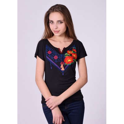 Embroidered t-shirt "Embroidered Mix" black